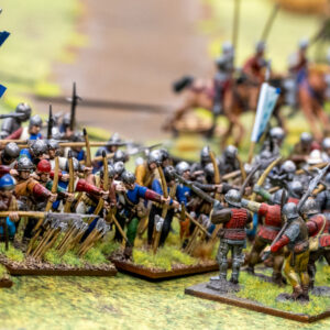 Miniaturefigurer i kamp
